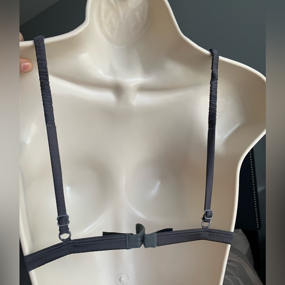 I D sarrieri gray silk with jewel detail bra - Picture 2 of 6